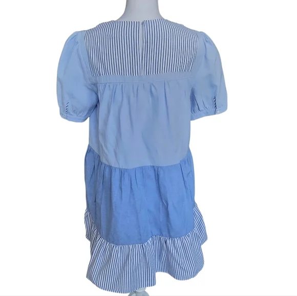 ENGLISH FACTORY Quinn Dress Tier Mini Swing Serenity Blue Tuckernuck Medium - Picture 5 of 8